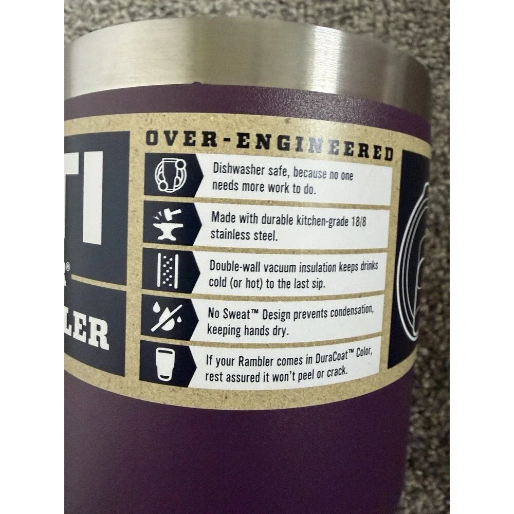 Yeti Rambler 30 oz. Tumbler Nordic Purple with Sticker NEW